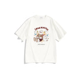 Men's White Graphic Print Embroidered T-Shirt